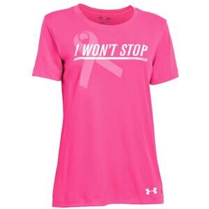 Under Armour UA PIP Pink Ribbon Breast Cancer I Won't Stop Shirt Womens XS
